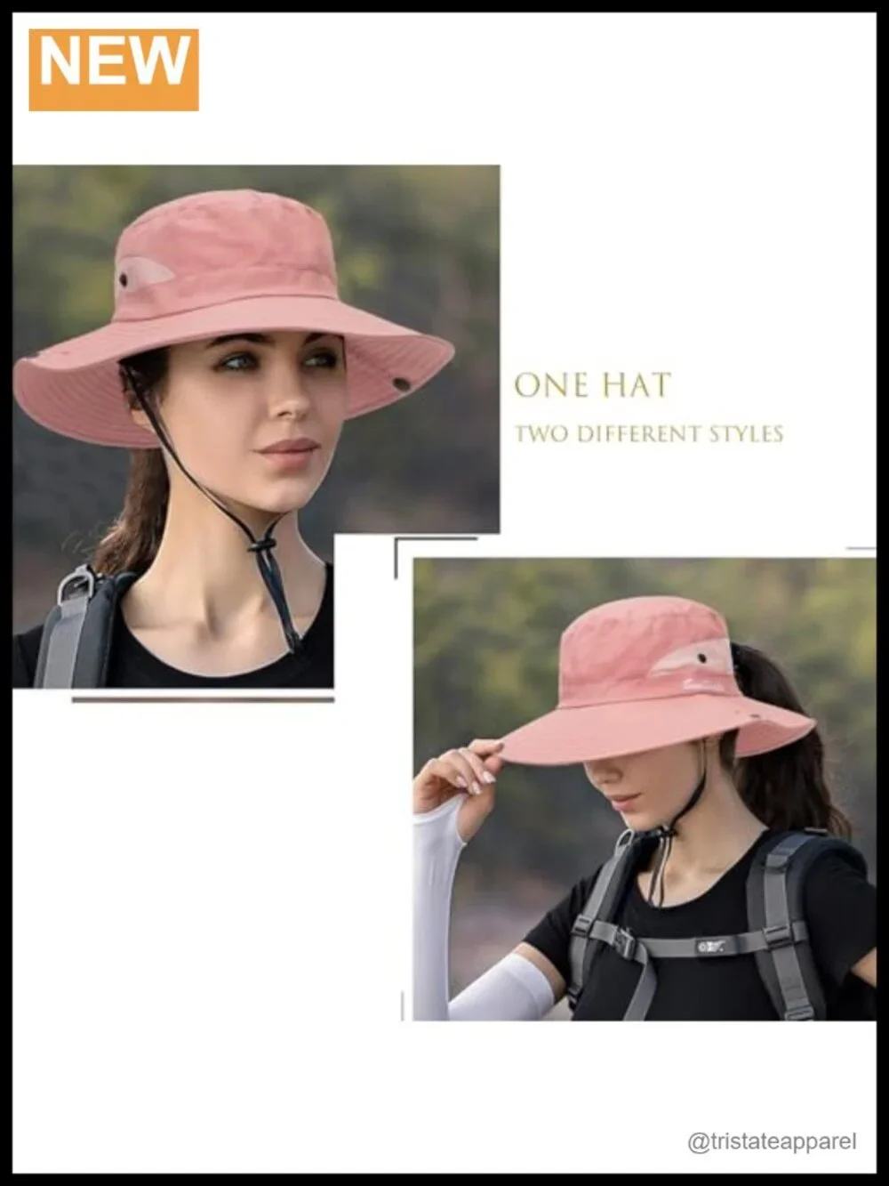 Women's Wide Brim Sun Hat with UV Protection and Adjustable Chin Strap